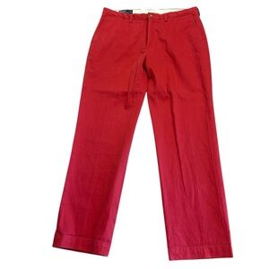 Polo Ralph Lauren NWOT 38/32 salmon m/red cotton classic khakis ultra preppy